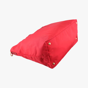 Pre-owned Prada Triangle Logo Red nylon shoulderbag | stylenewstar
