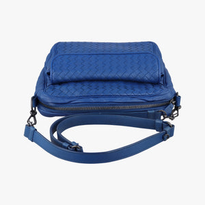 Vintage Bottega Veneta Intrecciato Blue lambskin shoulderbag | stylenewstar