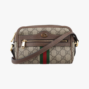 Secondhand Gucci OPHIDIA Brown×red×green PVC coated canvas×leather 517350 shoulderbag | stylenewstar