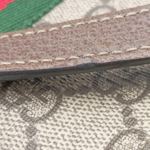 Secondhand Gucci OPHIDIA Brown×red×green PVC coated canvas×leather 517350 shoulderbag | stylenewstar