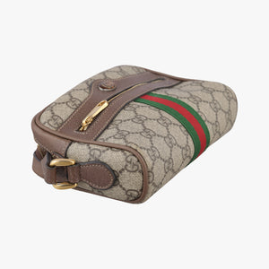 Secondhand Gucci OPHIDIA Brown×red×green PVC coated canvas×leather 517350 shoulderbag | stylenewstar