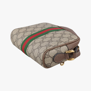 Secondhand Gucci OPHIDIA Brown×red×green PVC coated canvas×leather 517350 shoulderbag | stylenewstar