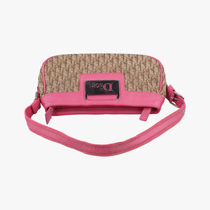 Pre-owned Christian Dior Street Chic Trotter Beige × Rose Red Canvas×Leather handbag | stylenewstar