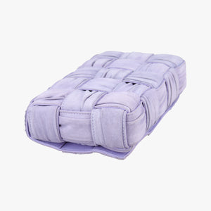 Vintage Bottega Veneta Padded Cassette Purple Suede shoulderbag | stylenewstar
