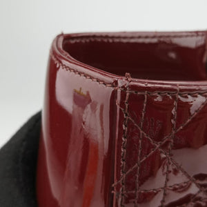Pre-owned Christian Dior Lady Dior Burgundy patent shoulderbag | stylenewstar