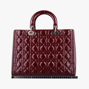 Pre-owned Christian Dior Lady Dior Burgundy patent shoulderbag | stylenewstar