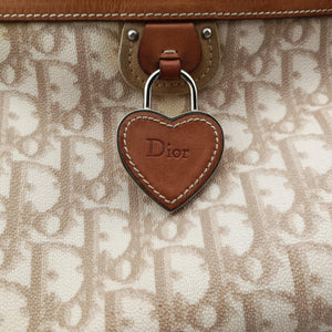 Pre-owned Christian Dior Trotter Romantic Beige×brown PVC coated canvas×Leather shoulderbag | stylenewstar
