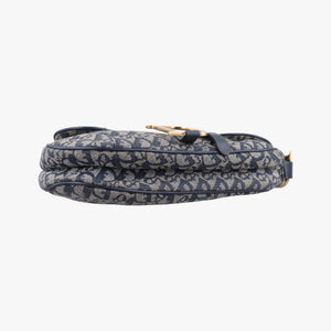 Vintage Christian Dior Saddle Navy×Gray Jacquard handbag | stylenewstar