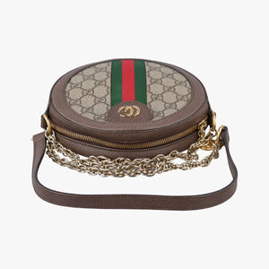 Pre-owned Gucci Ophidia Brown×beige×multi PVC coated canvas×Leather 550618 shoulderbag | stylenewstar