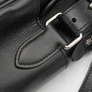 Pre-owned Hermes Hebdo Reporter Black Evergrain Leather shoulderbag | stylenewstar