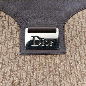 Pre-owned Christian Dior Street Chic Messenger Brown ×Beige Jacquard Canvas×Leather shoulderbag | stylenewstar