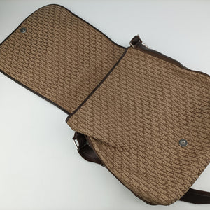 Pre-owned Christian Dior Street Chic Messenger Brown ×Beige Jacquard Canvas×Leather shoulderbag | stylenewstar