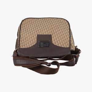 Pre-owned Christian Dior Street Chic Messenger Brown ×Beige Jacquard Canvas×Leather shoulderbag | stylenewstar