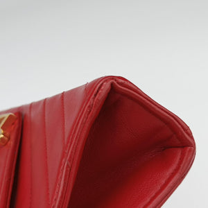 Pre-owned Yves Saint Laurent Monogram Envelope Red Leather 381668 shoulderbag | stylenewstar