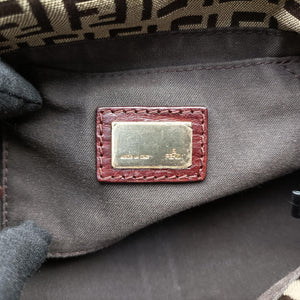 Pre-owned Fendi Baguette Zucchino Brown canvas 8BR180 shoulderbag | stylenewstar