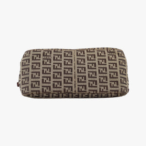 Pre-owned Fendi Baguette Zucchino Brown canvas 8BR180 shoulderbag | stylenewstar