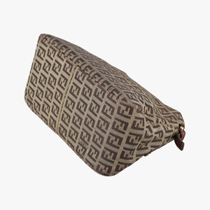 Pre-owned Fendi Baguette Zucchino Brown canvas 8BR180 shoulderbag | stylenewstar