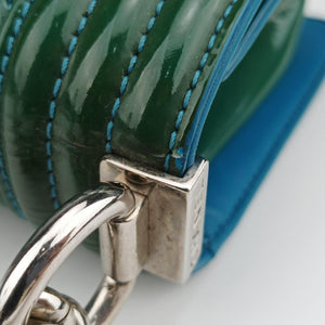 Pre-owned Chanel BOY CHANEL Green Patent Leather A92692 shoulderbag | stylenewstar