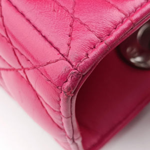 Pre-owned Christian Dior Lady Dior Rose lambskin handbag | stylenewstar