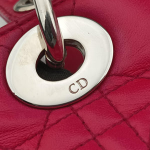 Pre-owned Christian Dior Lady Dior Rose lambskin handbag | stylenewstar