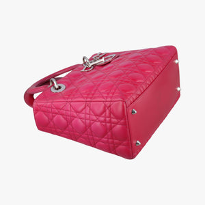 Pre-owned Christian Dior Lady Dior Rose lambskin handbag | stylenewstar