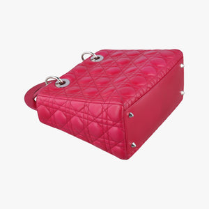Pre-owned Christian Dior Lady Dior Rose lambskin handbag | stylenewstar