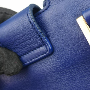 Pre-owned Yves Saint Laurent Y Ligne Petit Cabas Blue Leather 311210 shoulderbag | stylenewstar