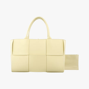 Vintage Bottega Veneta THE ARCO Tote small Yellow lambskin handbag | stylenewstar