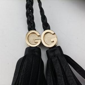 Pre-owned Gucci Marrakech Messenger Black Leather 357024 shoulderbag | stylenewstar