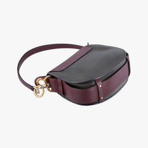 Secondhand Chloe Tess Green × Bordeaux Leather × Suede shoulderbag | stylenewstar