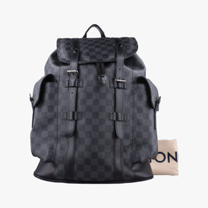 Pre-owned Louis Vuitton ChristopherPM Graphite Coated Canvas × Leather N41379 backpack/rucksack | stylenewstar