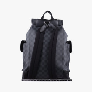 Pre-owned Louis Vuitton ChristopherPM Graphite Coated Canvas × Leather N41379 backpack/rucksack | stylenewstar