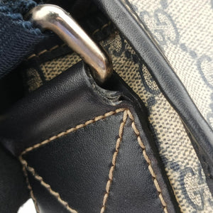 Pre-owned Gucci GG Plus Messenger beige×navy PVC coated canvas 201732 crossbodybag | stylenewstar