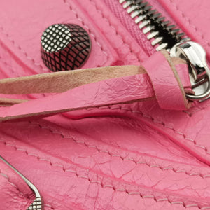 Pre-owned Balenciaga Le Cagole Heart Mini Pink lambskin shoulderbag | stylenewstar