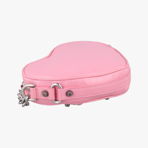 Pre-owned Balenciaga Le Cagole Heart Mini Pink lambskin shoulderbag | stylenewstar