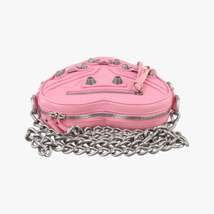 Pre-owned Balenciaga Le Cagole Heart Mini Pink lambskin shoulderbag | stylenewstar