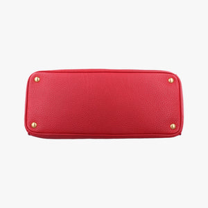 Pre-owned Prada Vitello Daino Top Handle Red Leather BN2420 handbag | stylenewstar