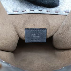 Pre-owned Fendi MINI SUNSHINE SHOPPER Silver Leather 8BS051 shoulderbag | stylenewstar