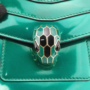 Vintage Bvlgari Serpenti Forever Green enamel shoulderbag | stylenewstar