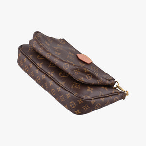 Pre-owned Louis Vuitton MULTI POCHETTE ACCESSOIRES MARRON×ROSE CLAIRE Monogram Canvas M44840 shoulderbag | stylenewstar
