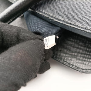 Pre-owned Prada Double Zip Convertible Tote Black×Blue Saffiano Leather×Leather handbag | stylenewstar