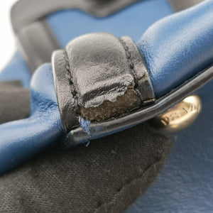 Pre-owned Prada Double Zip Convertible Tote Black×Blue Saffiano Leather×Leather handbag | stylenewstar