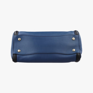 Pre-owned Prada Double Zip Convertible Tote Black×Blue Saffiano Leather×Leather handbag | stylenewstar