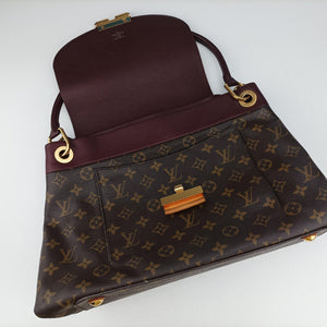 Vintage Louis Vuitton OLYMPE Brown×QUETSCHE Monogram Canvas×calf leather M40926 handbag | stylenewstar