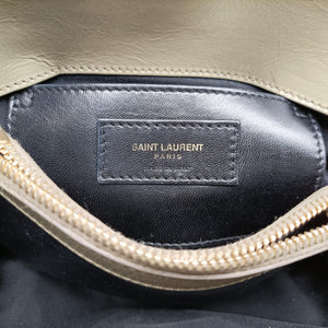 Pre-owned Yves Saint Laurent COLLEGE Green Leather 428056 shoulderbag | stylenewstar