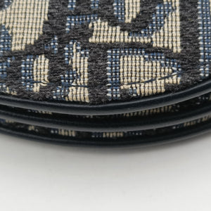 Pre-owned Christian Dior Saddle Navy×Gray Jacquard shoulderbag | stylenewstar