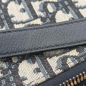 Pre-owned Christian Dior Saddle Navy×Gray Jacquard shoulderbag | stylenewstar