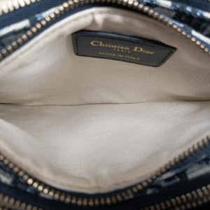 Pre-owned Christian Dior Saddle Navy×Gray Jacquard shoulderbag | stylenewstar