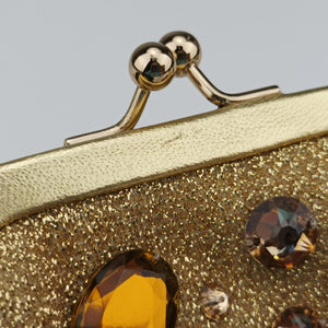 Pre-owned Dolce & Gabbana Vanda Golden Glitter fabric shoulderbag | stylenewstar