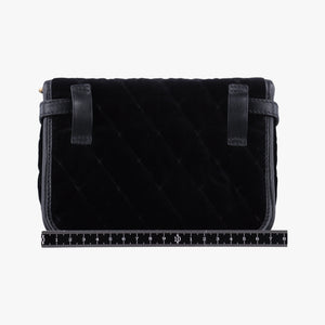 Secondhand Prada Impuntu Velluto Corsaire Black Velvet×Calf Leather bum bag/waist bag | stylenewstar